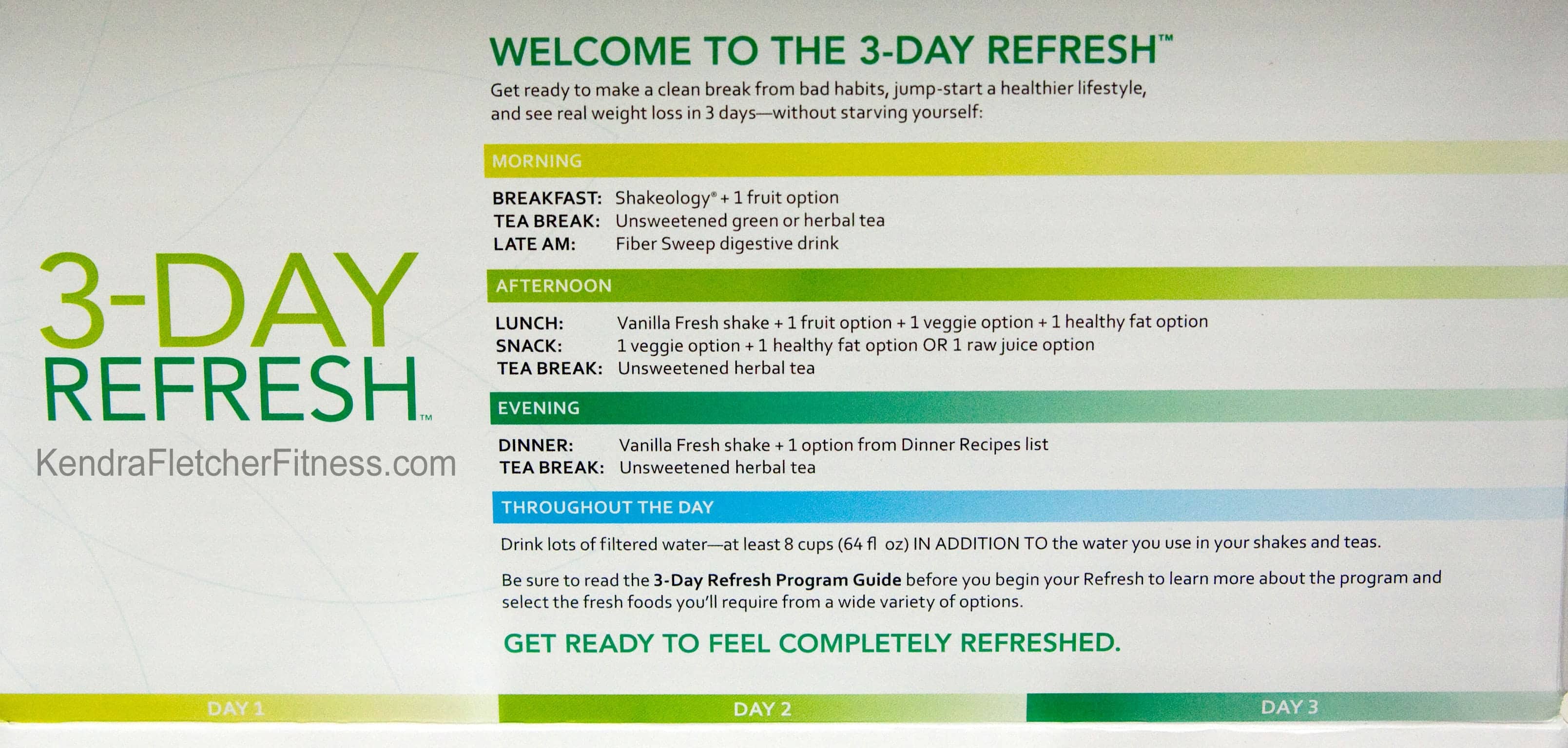 3 Day Refresh Directions