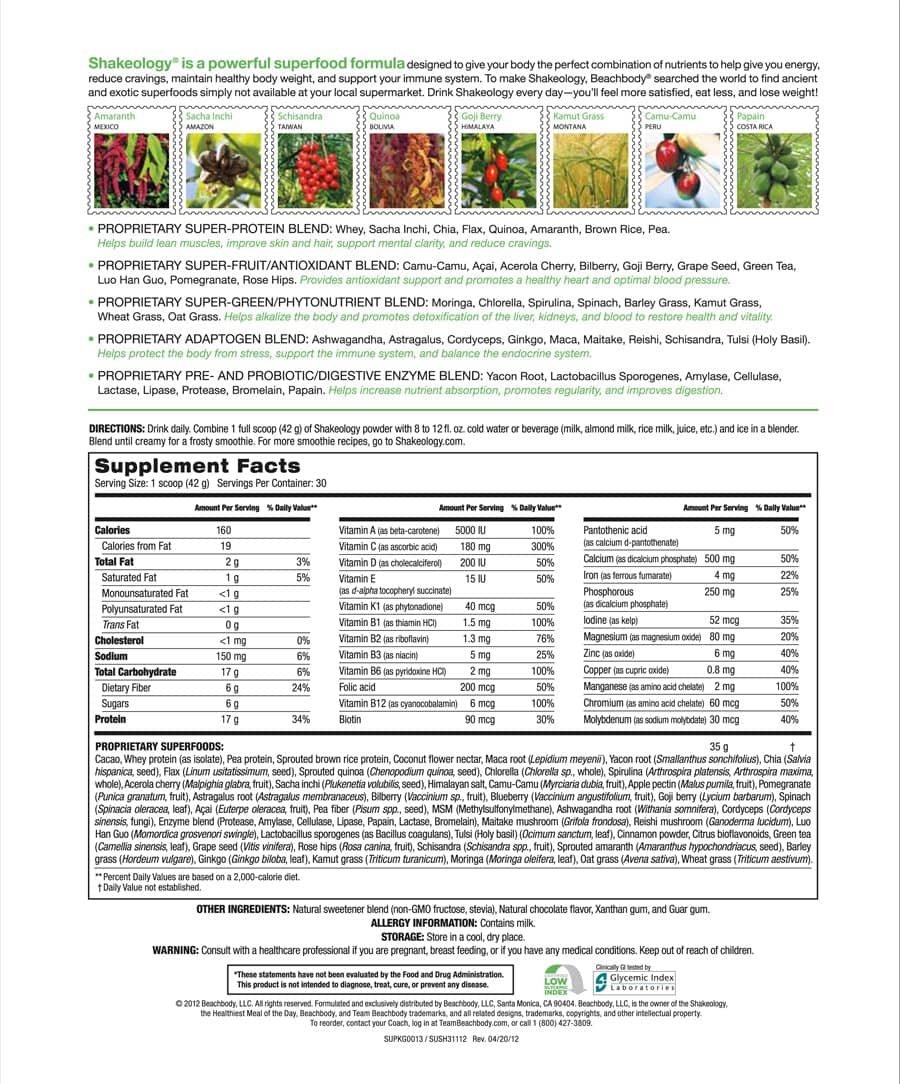 Shakeology Ingredients
