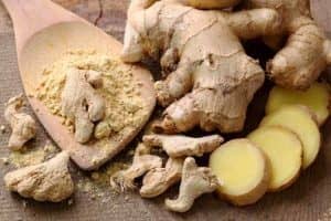 powder and raw ginger