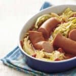 Baked cabbage and sausages
