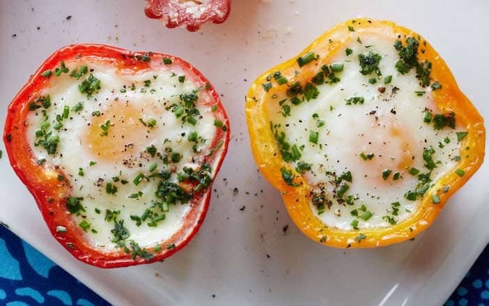 No Added Sugar - Baked eggs in peppers