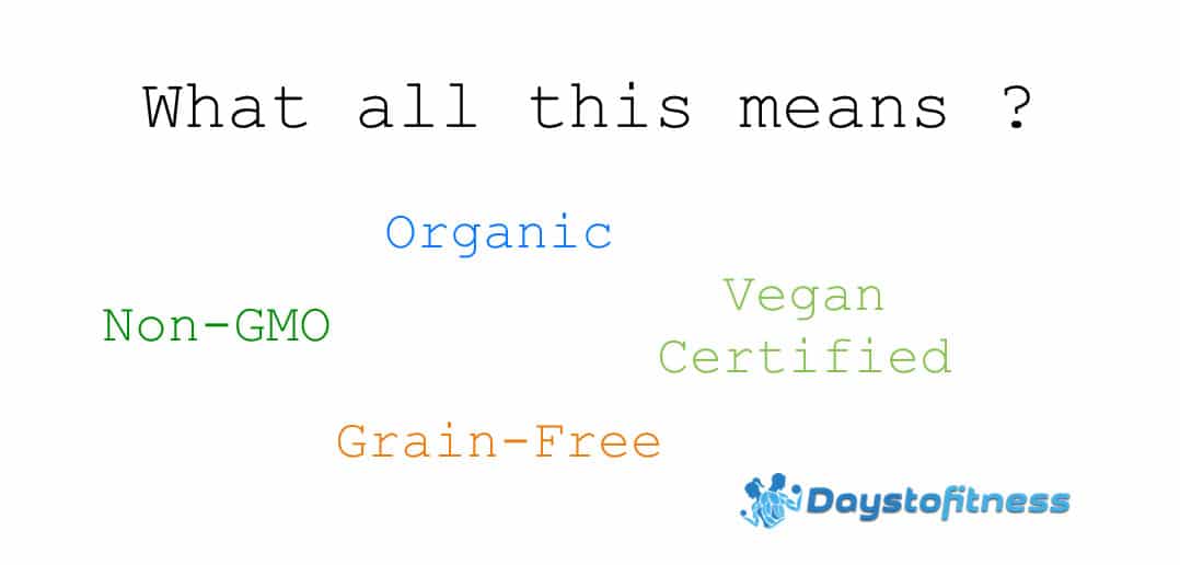 What does Organic, Non-GMO, grain-free and Vegan Certified Mean