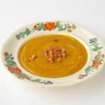 gluten-free Butternut soup with crispy sage & apple croutons