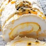 gluten free Mango and passion fruit roulade