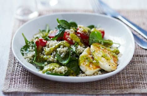 Gluten-Free Quinoa Salad with Grilled Halloumi