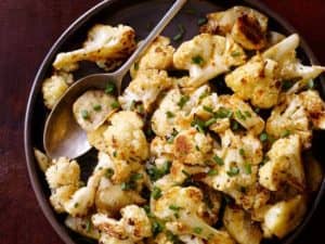 Spiced roast Cauliflower and Jerusalem artichokes