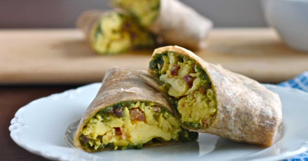 Egg Pesto Breakfast Wrap