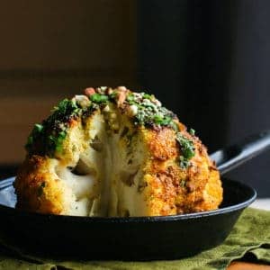 Whole roast cauliflower