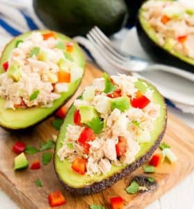 Low-Carb Avocado Crab Boats recipe pin