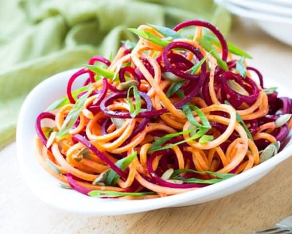 Raw Beets and Sweet Potato Salad 