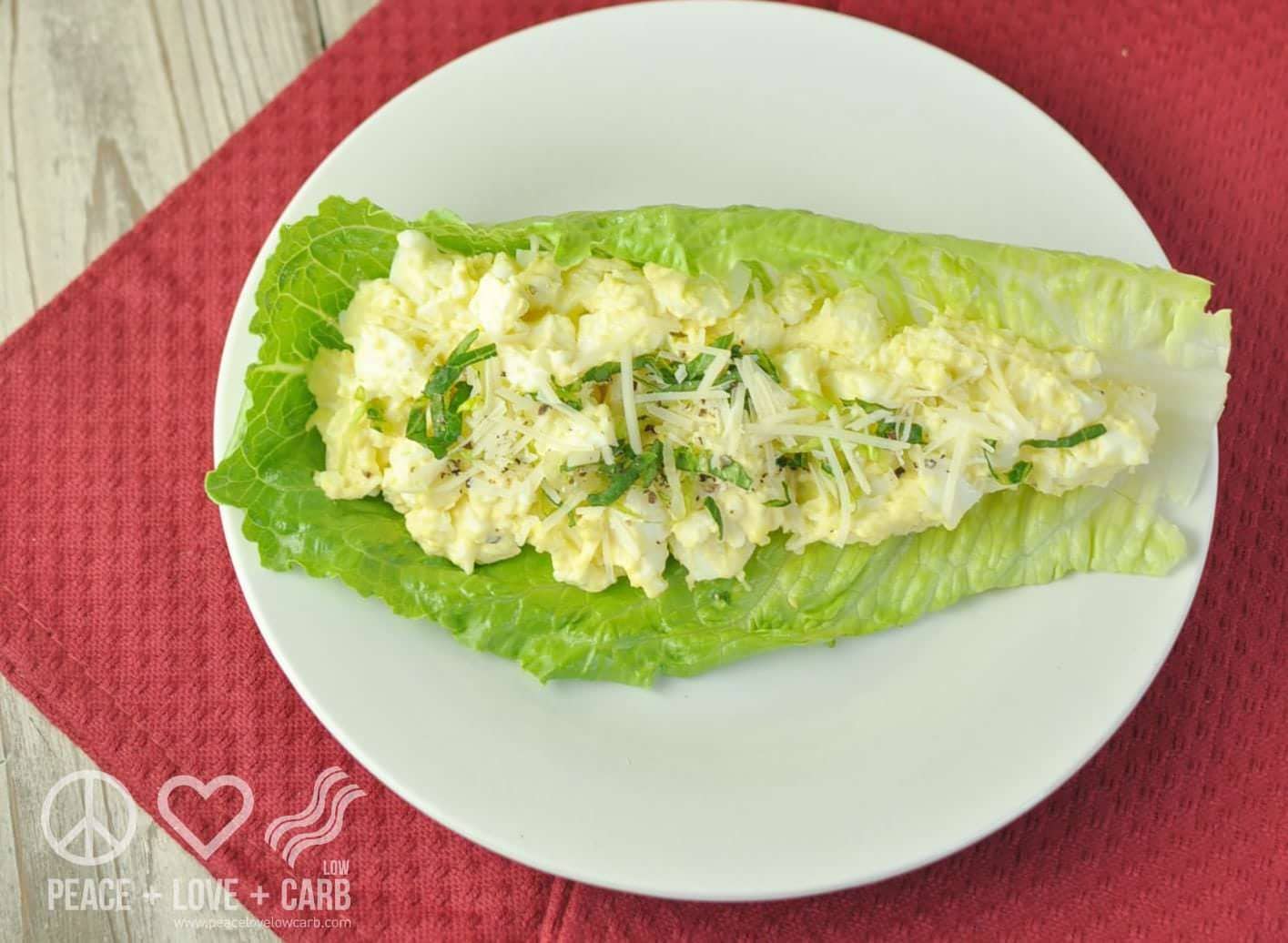 Grab-n-Go Caesar egg salad lettuce wraps